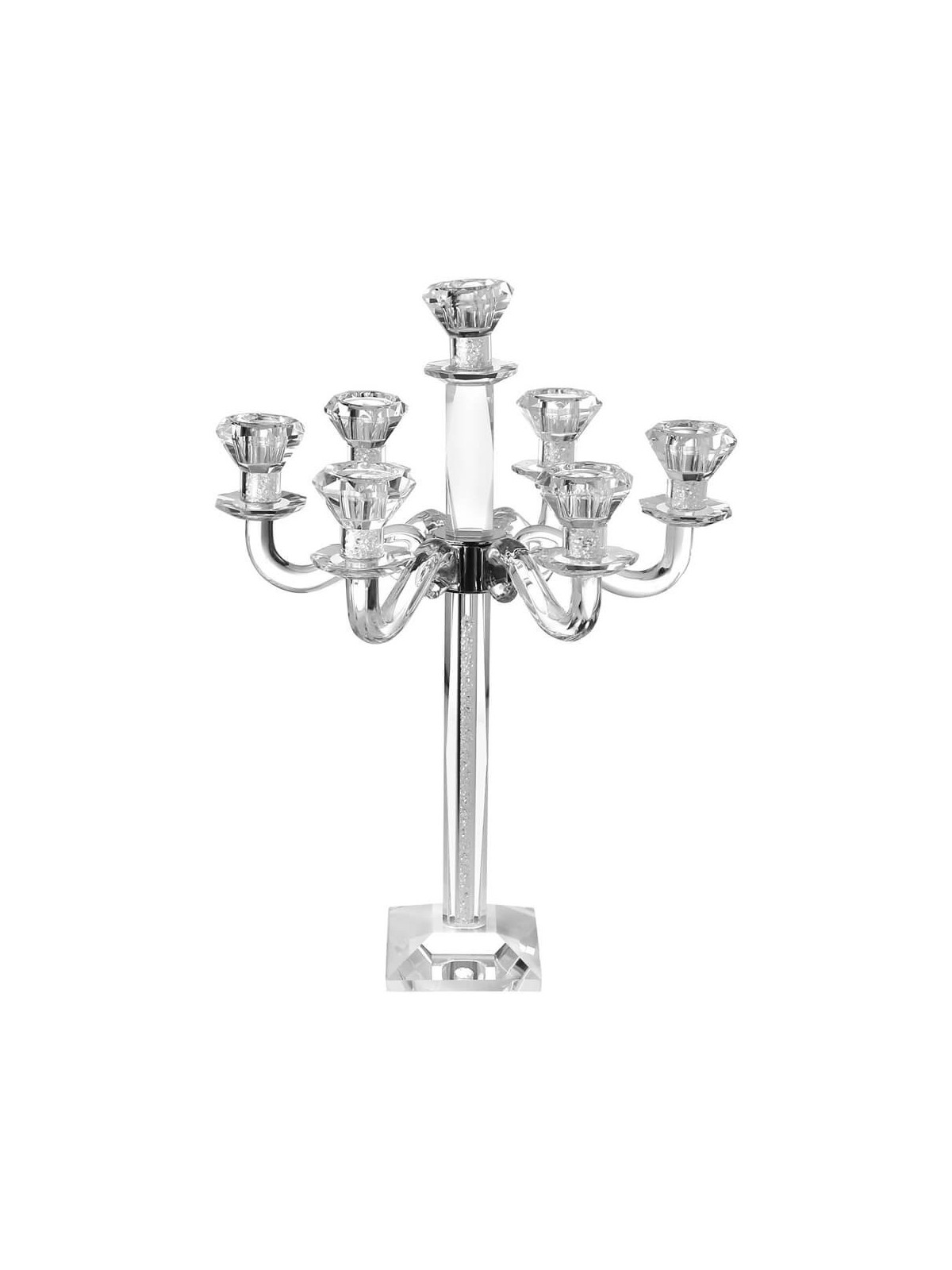 Crystal Candelabra Broken Glass 7 Branch 19"H | Candle Holders | Judai