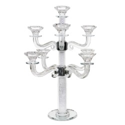 Crystal Candelabra 9 Branches White Filling 18" | Candle Holders | Jud