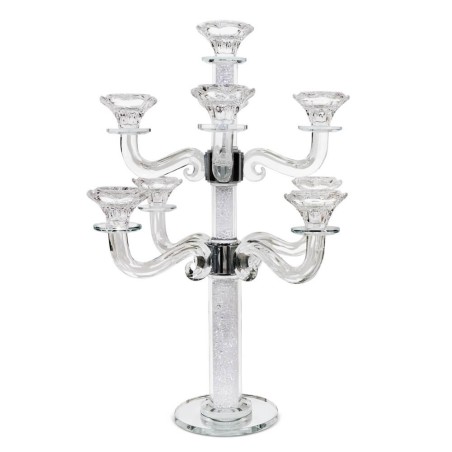 Crystal Candelabra 9 Branches White Filling 18" | Candle Holders | Jud