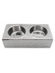 Double Tealight Holder Hammered Design | Candle Holders | Judaica
