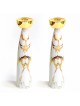 Gold Marble Candlesticks with Gold Holders | Candle Holders | Judaica