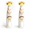 Gold Marble Candlesticks with Gold Holders | Candle Holders | Judaica