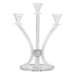 Candelabra 3 White Stones 14" | Candle Holders | Judaica