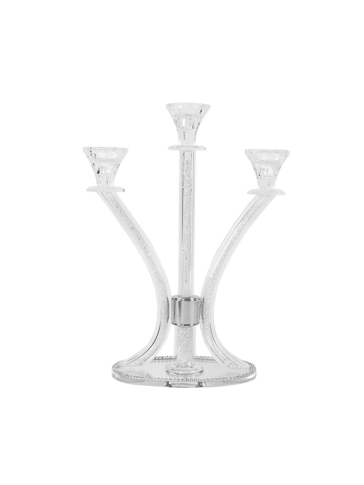 Candelabra 3 White Stones 14" | Candle Holders | Judaica