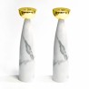 Grey Marble Candlesticks with Gold Holders | Candle Holders | Judaica