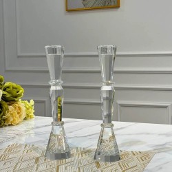Tall Elegant Crystal Candlesticks | Candle Holders | Judaica