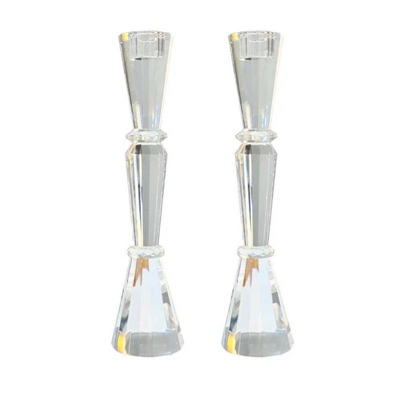 Tall Elegant Crystal Candlesticks | Candle Holders | Judaica