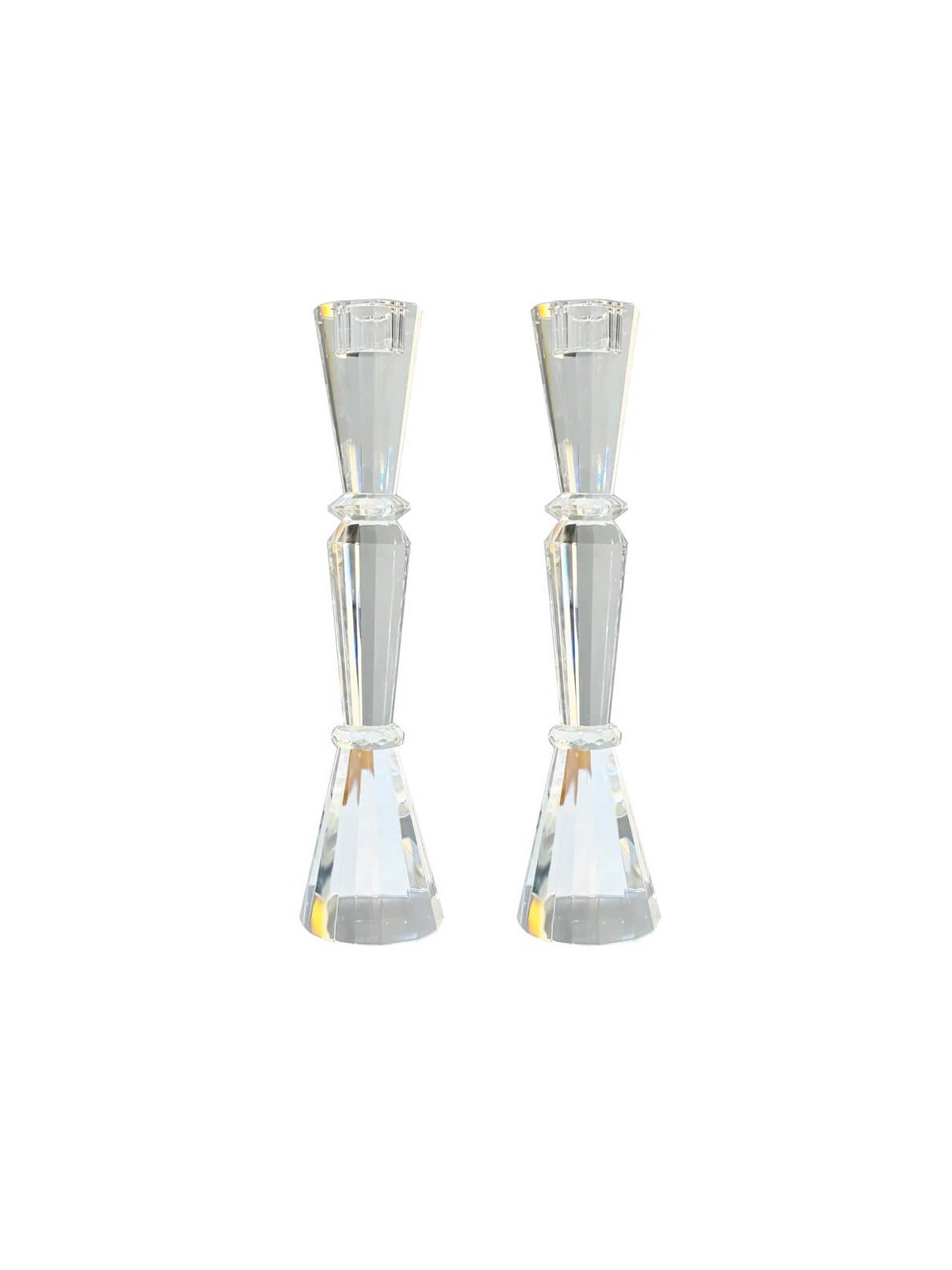 Tall Elegant Crystal Candlesticks | Candle Holders | Judaica
