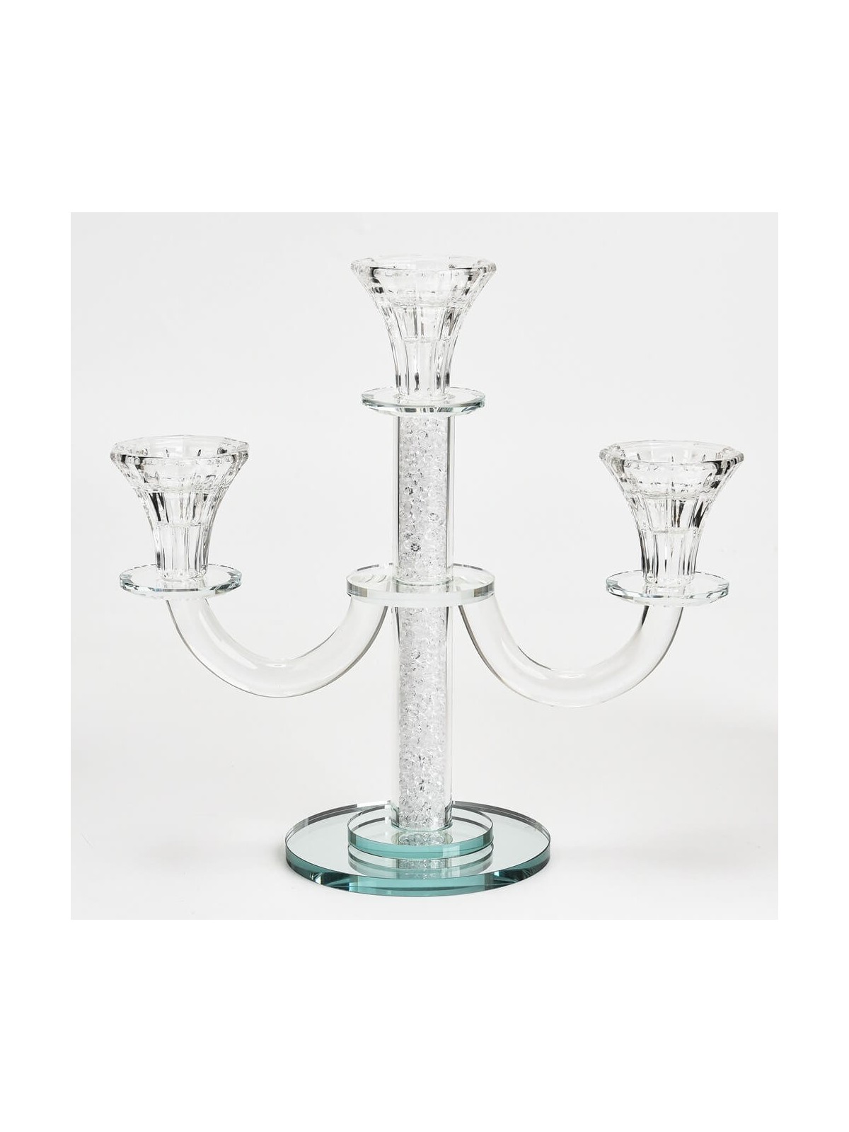 Crystal Candelabra 3 Branch White Filling 10" | Candle Holders | Judai