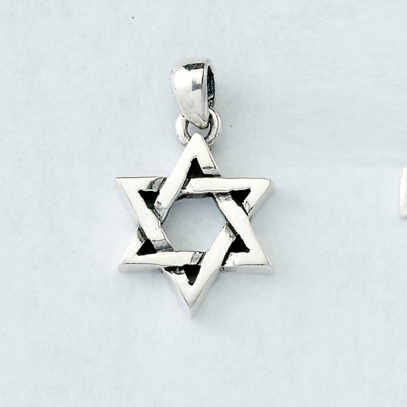 Sterling Silver Symmetrical Star Pendant - 0.75" H | Jewelry | Judaica