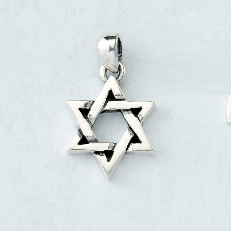 Sterling Silver Symmetrical Star Pendant - 0.75" H | Jewelry | Judaica