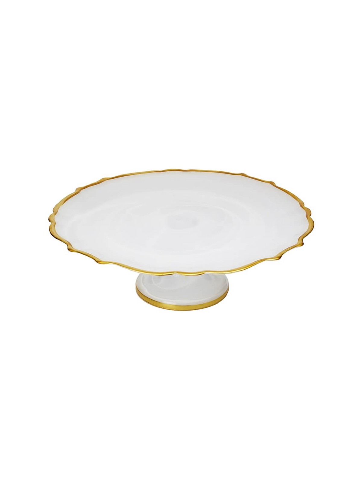 White Alabaster Cake Stand with Gold Trim | Home Goods | Judaica