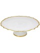 White Alabaster Cake Stand with Gold Trim | Home Goods | Judaica