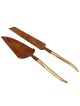 Set of 2 Wooden Cake Servers With Gold Handle | Home Goods | Judaica