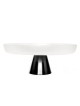 White Glass Cake Plate on Black Stem | Home Goods | Judaica