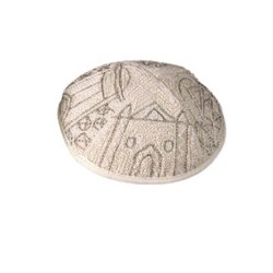 Hand Embroidered Jerusalem Tallit - 21" X 77" | Tallit/Tallis | Judaic