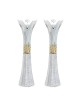 Flower Metal Cutout Candlesticks 8" - Silver | Candle Holders | Judaic