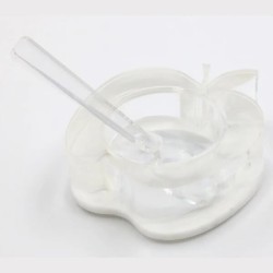 Lucite Apple Shaped Honey Dish with Spoon | Rosh Hashanah | Judaica