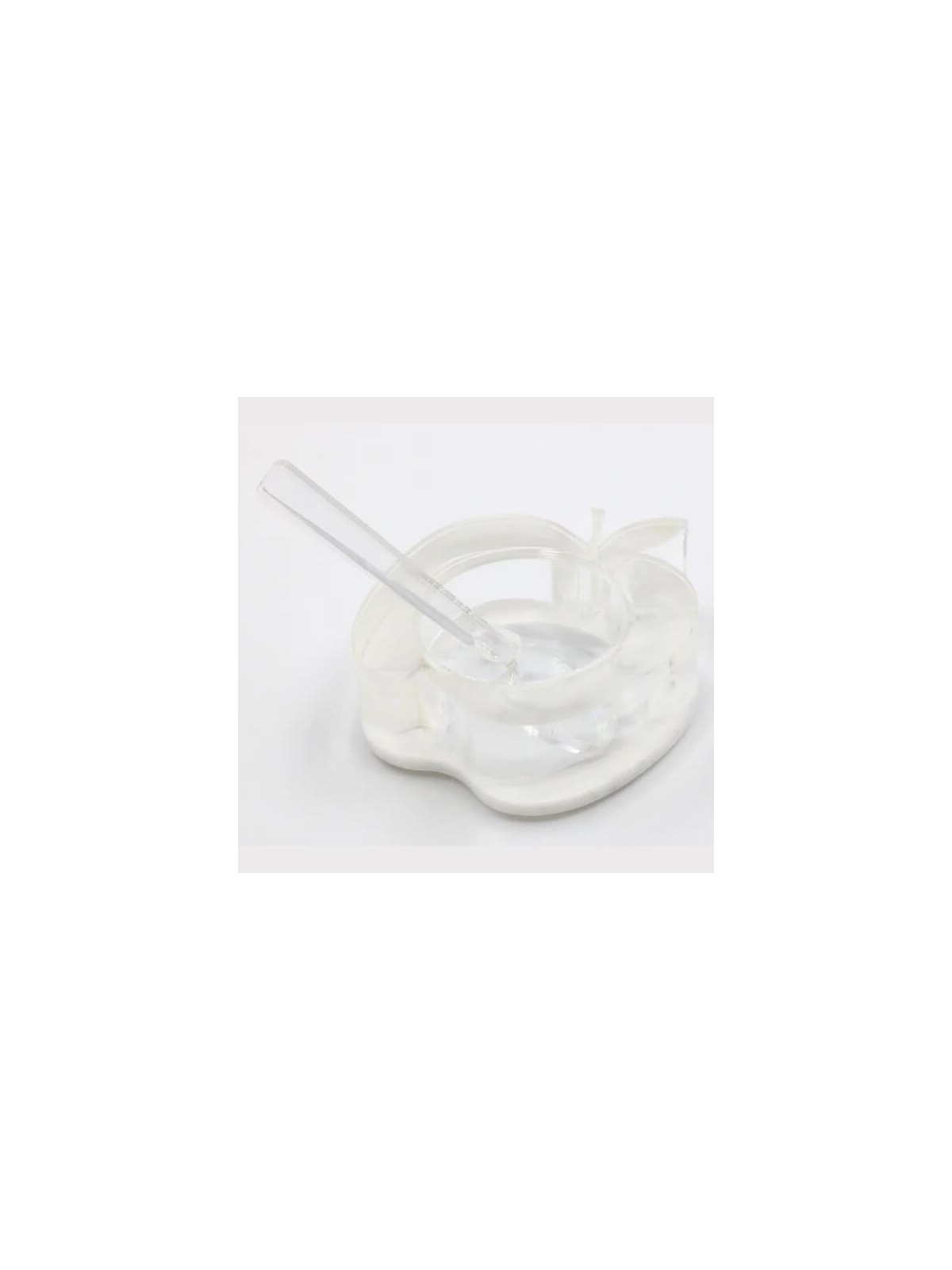 Lucite Apple Shaped Honey Dish with Spoon | Rosh Hashanah | Judaica