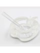 Lucite Apple Shaped Honey Dish with Spoon | Rosh Hashanah | Judaica