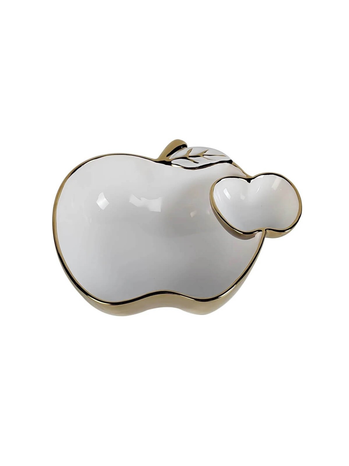 White Porcelain Gold Edged Apple Dish | Rosh Hashanah | Judaica