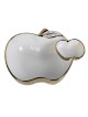 White Porcelain Gold Edged Apple Dish | Rosh Hashanah | Judaica