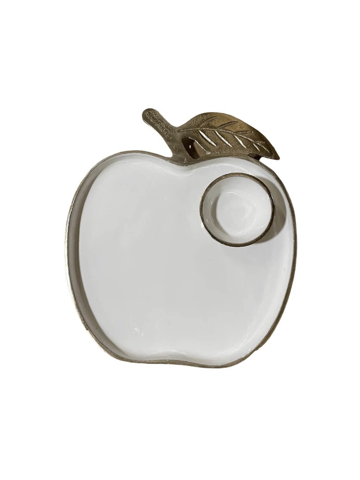 White Enamel Apple Tray/Honey Dish | Rosh Hashanah | Judaica