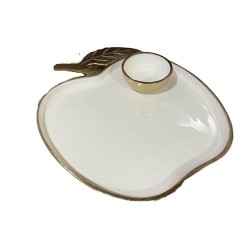 White Enamel Apple Tray/Honey Dish | Rosh Hashanah | Judaica