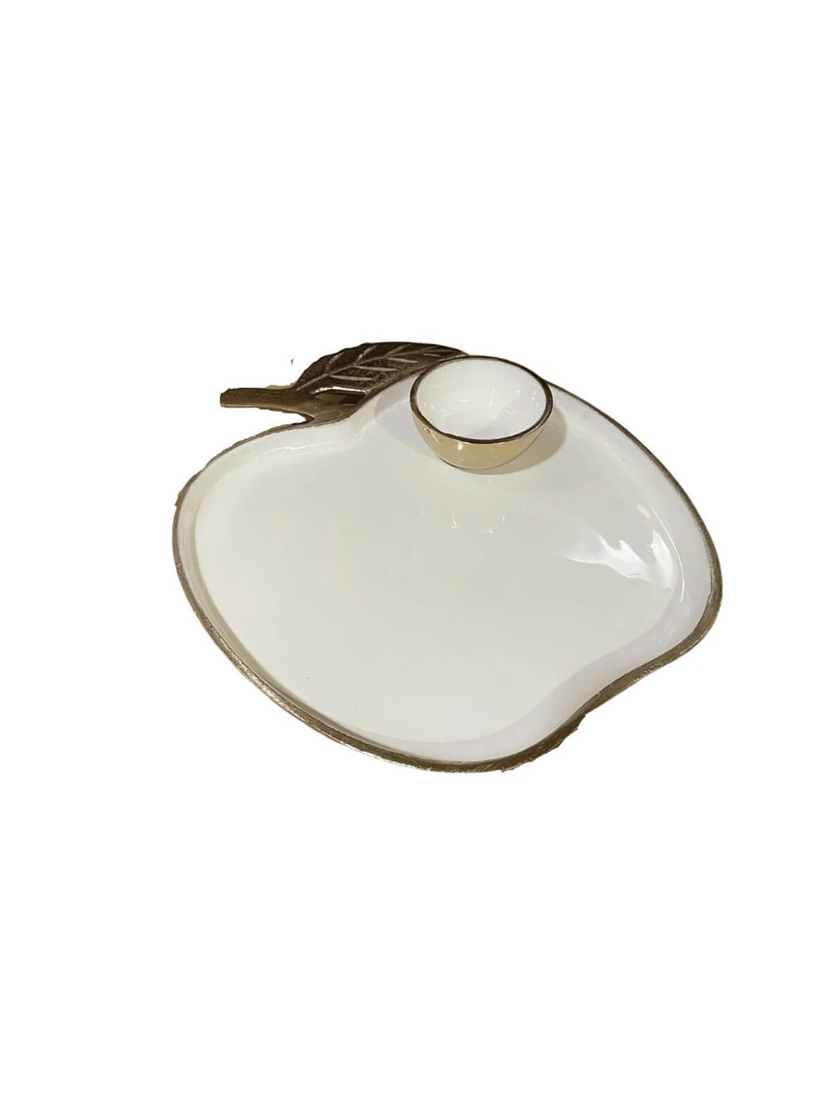 White Enamel Apple Tray/Honey Dish | Rosh Hashanah | Judaica
