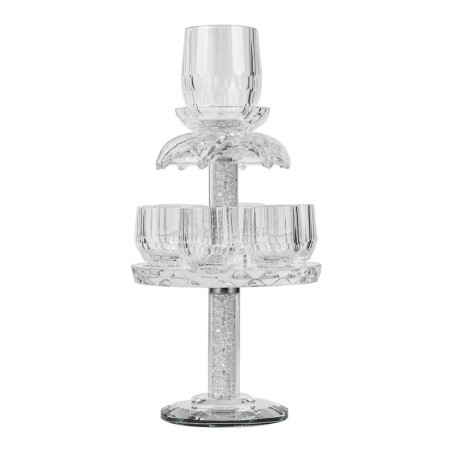 8 Cup Crystal Kiddush Fountain | Kiddush Cups | Judaica