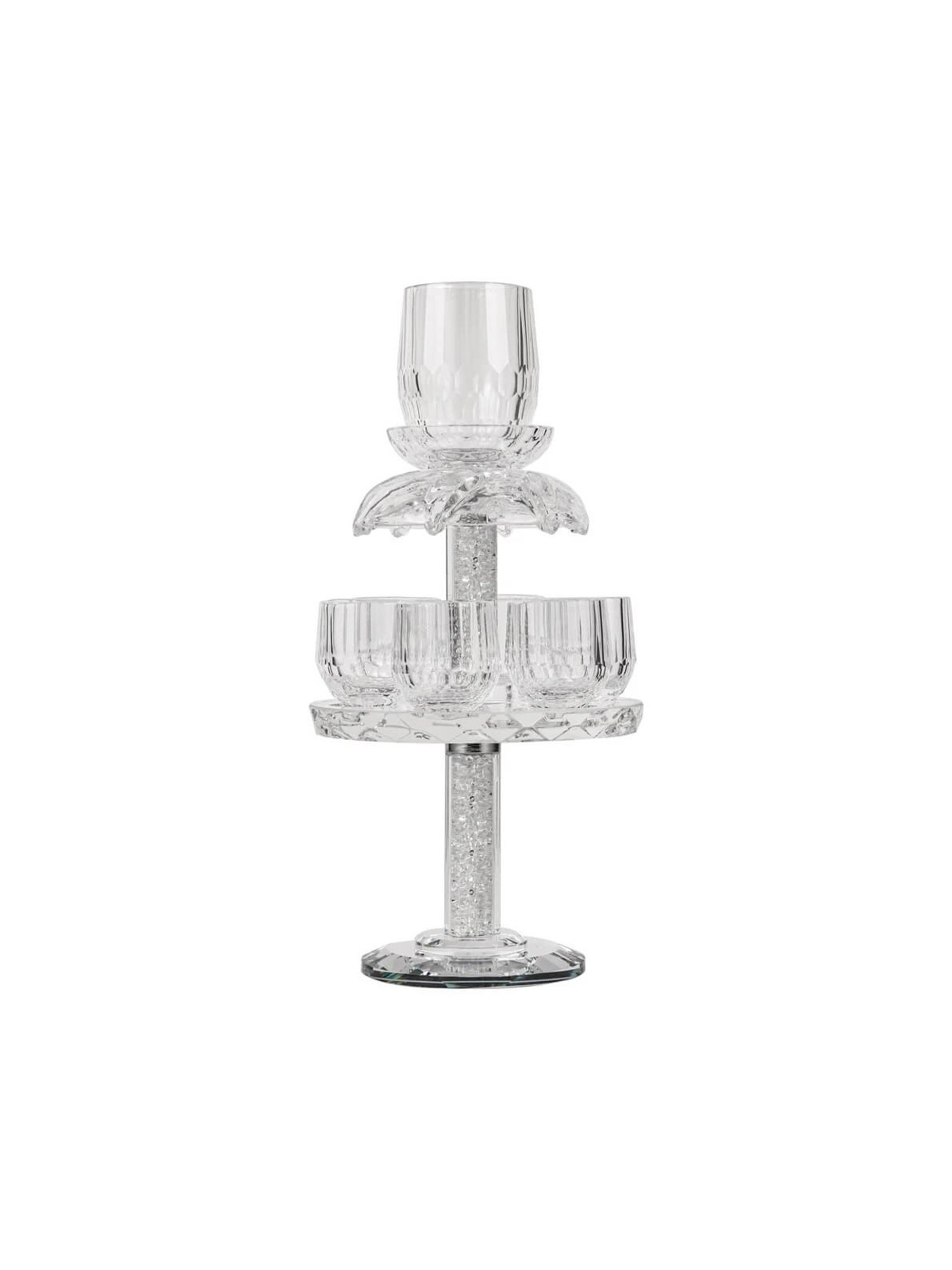 8 Cup Crystal Kiddush Fountain | Kiddush Cups | Judaica