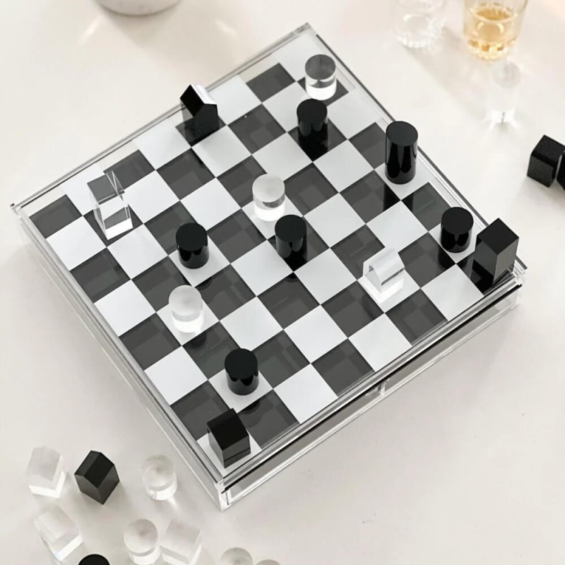 Lucite Tic Tac Toe et jeu d'échecs | Articles pour la maison | Judaïca