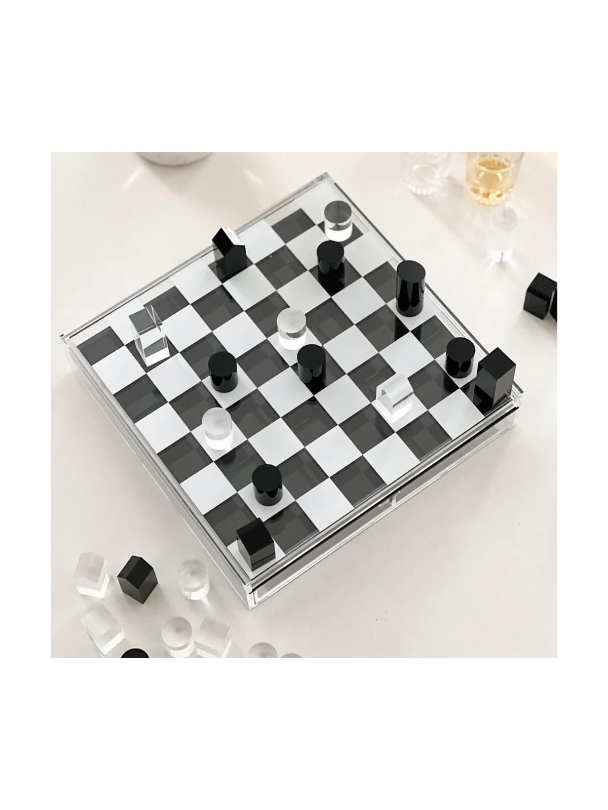 Lucite Tic Tac Toe et jeu d'échecs | Articles pour la maison | Judaïca