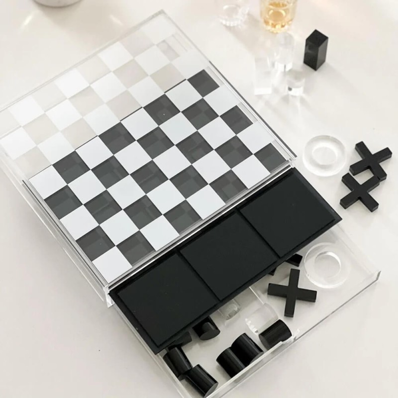 Lucite Tic Tac Toe et jeu d'échecs | Articles pour la maison | Judaïca