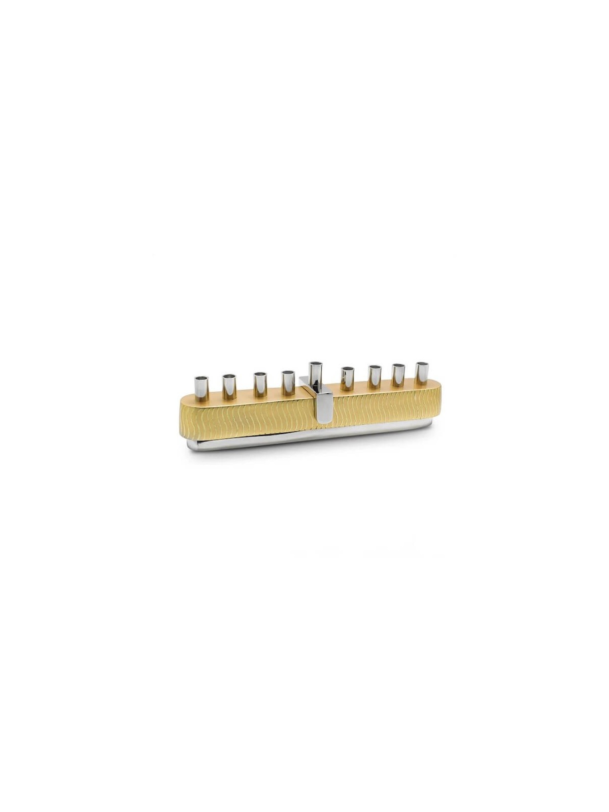 Menorah en métal poli avec tourbillons | Hanoukka | Judaïca