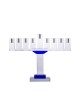 Menorah en cristal symétrique - Bleu | Hanoukka | Judaïca