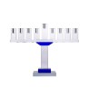 Crystal Menorah Symmetrical - Blue | Hanukkah | Judaica