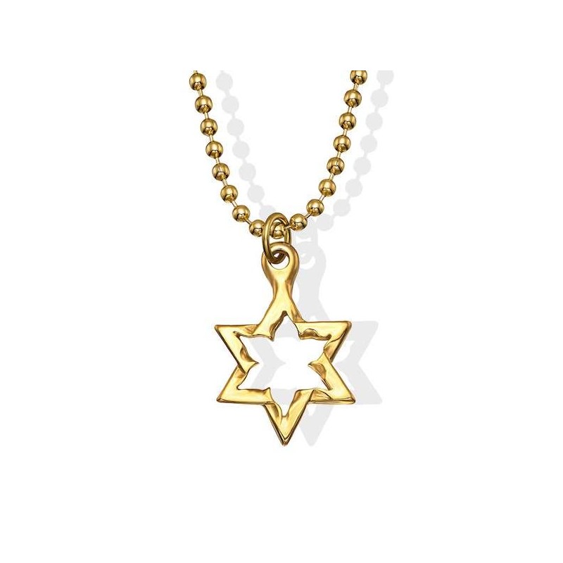 Golden Star of David Necklace made from Rocket | Jewelry | Judaica