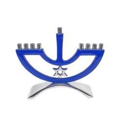 Menorah de bougie en métal étoile de David | Hanoukka | Judaïca
