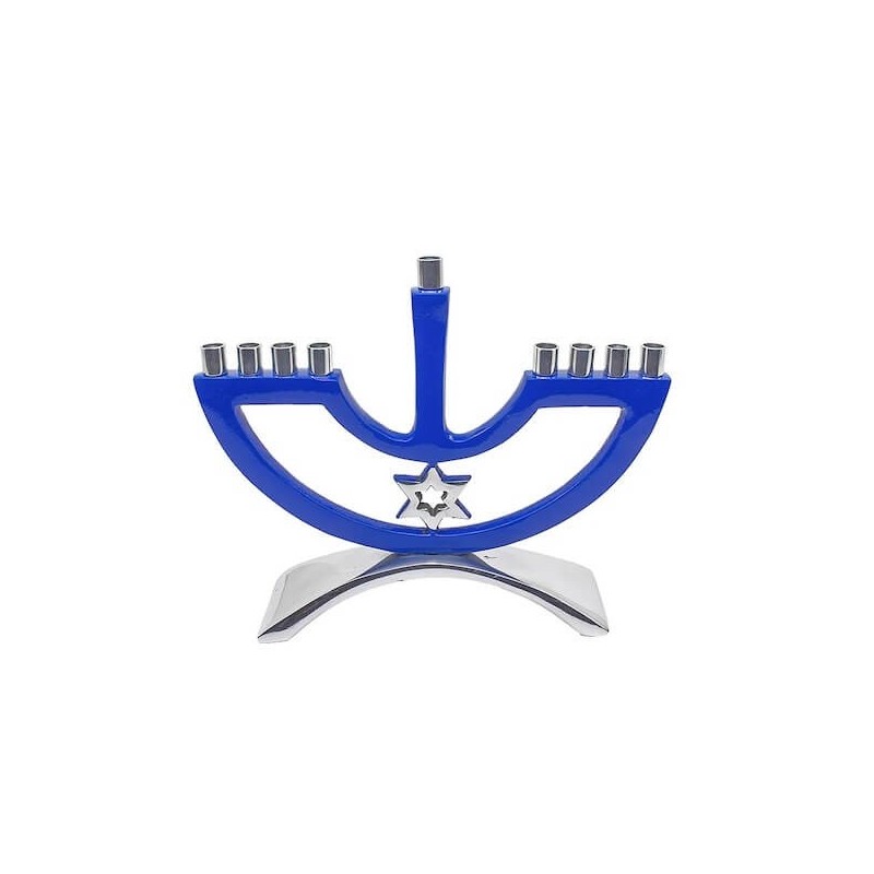 Menorah de bougie en métal étoile de David | Hanoukka | Judaïca