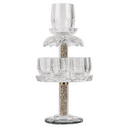 6 Cup Crystal Kiddush Fountain-Gold | Kiddush Cups | Judaica