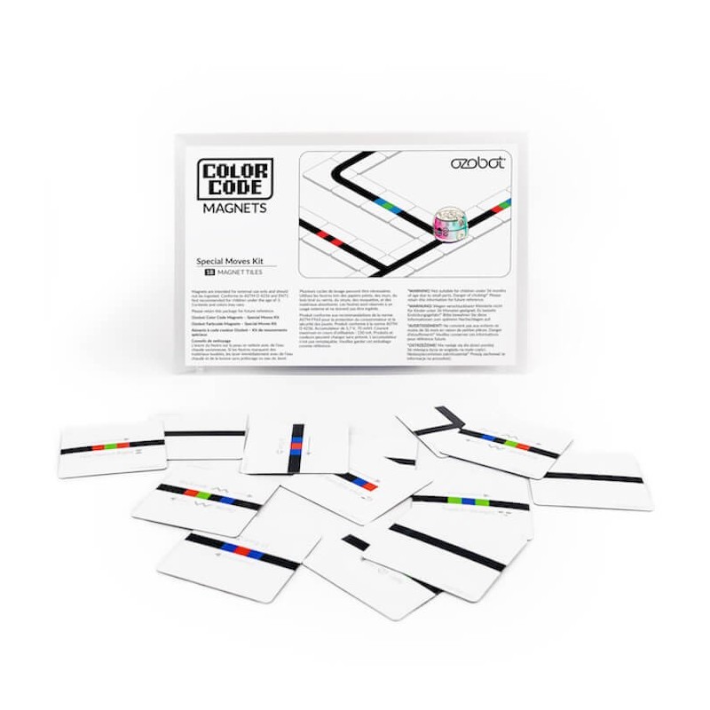 Kit de mouvements spéciaux de tuiles magnétiques à code couleur Ozobot | Tout Judaïca | Judaï
