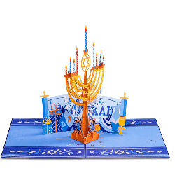 Paper Love Chanukah Menorah 3D Pop-Up Greeting Car | Gifts | Judaica