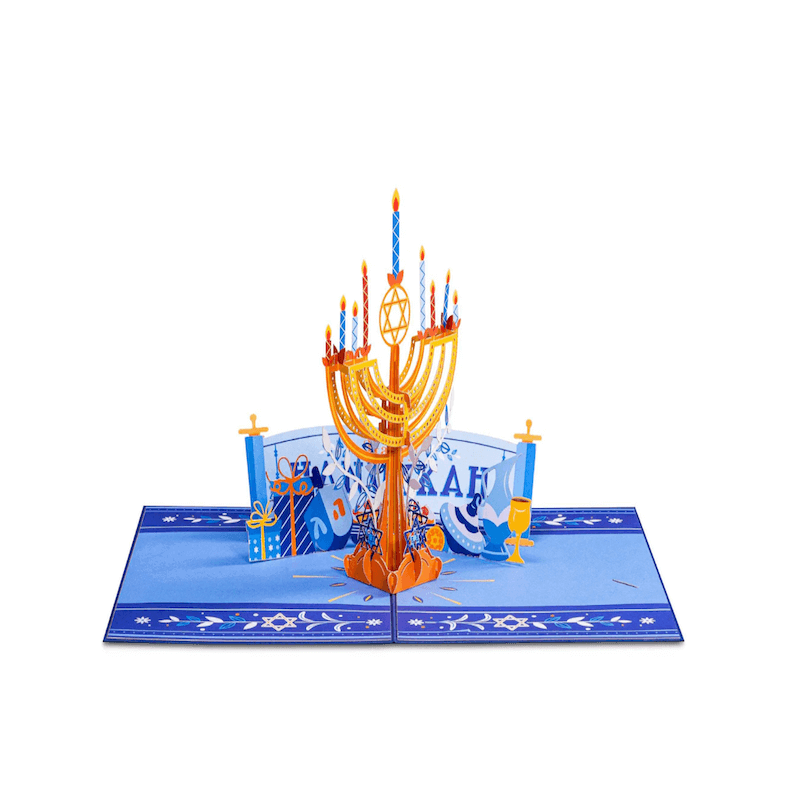 Paper Love Chanukah Menorah Voiture de vœux pop-up 3D | Cadeaux | Judaïca