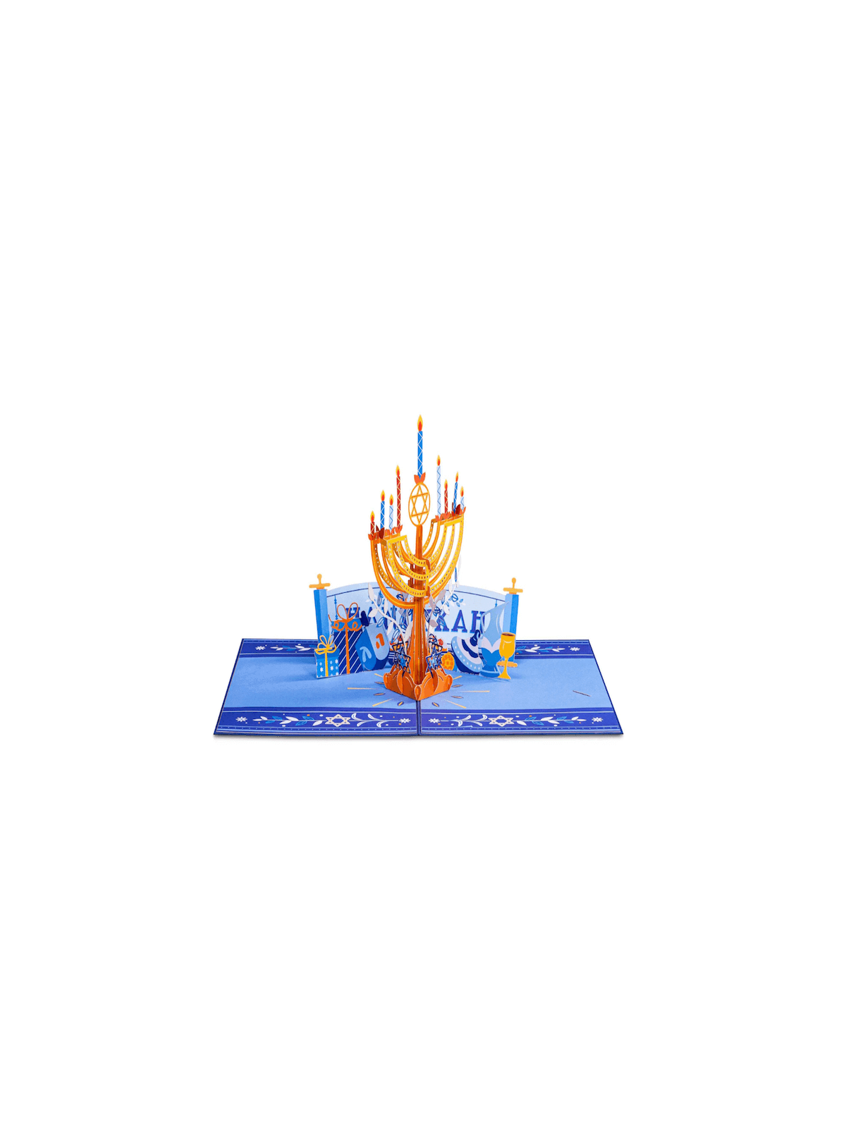 Paper Love Chanukah Menorah Voiture de vœux pop-up 3D | Cadeaux | Judaïca