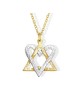 Golden Heart-Star Fusion Necklace made from Rocket | Jewelry | Judaica