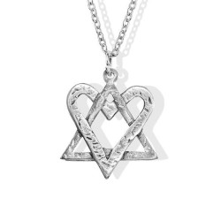 Silver Heart-Star Fusion Necklace made from Rocket | Jewelry | Judaica