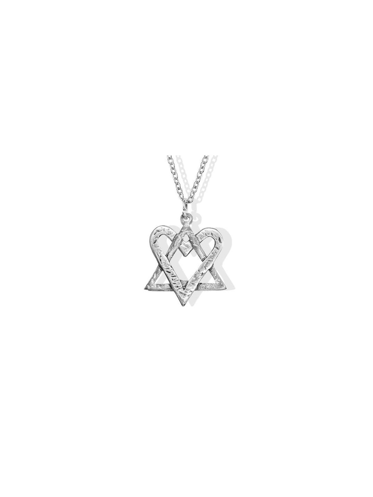Silver Heart-Star Fusion Necklace made from Rocket | Jewelry | Judaica