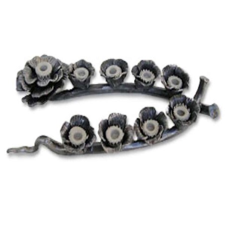 Rose Patch Menorah made from Rockets by Yaron Bob | Hanukkah | Judaica