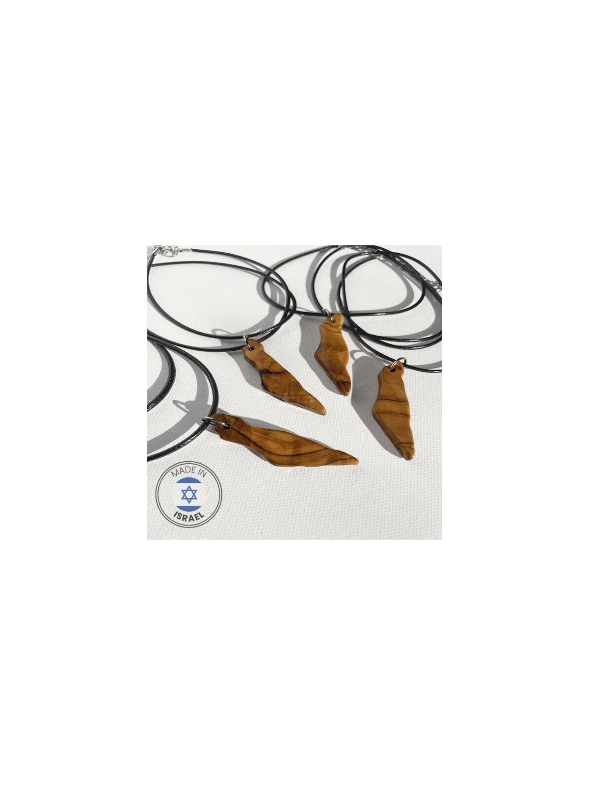 Olive Wood Land Of Israel Necklace by Israeli arti | Jewelry | Judaica